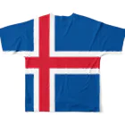 大のアイスランド国旗 全柄 フルグラフィックTシャツの背面