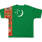 大のトルクメニスタン国旗 全柄 フルグラフィックTシャツの背面