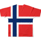 大のノルウェー国旗 全柄 フルグラフィックTシャツの背面