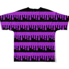 CHAX COLONY imaginariのmelty border(2/purple×black) All-Over Print T-Shirt :back