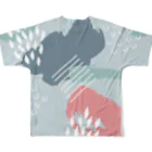 SANKAKU DESIGN STOREのモダンアートgray。 All-Over Print T-Shirt :back