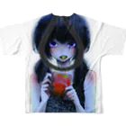 PSYCHEDELIC CATASTROPHE の闇落ちクーちゃん フルグラフィックTシャツの背面