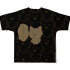 PygmyCat　suzuri店の「ニャー（ブラック）」 All-Over Print T-Shirt :back