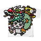 ボンボヤージュショップの龍虎ボン@旅ボン台湾高雄編 フルグラフィックTシャツの背面