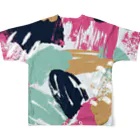 SANKAKU DESIGN STOREのバブル期を思い出すモダンアート。 All-Over Print T-Shirt :back