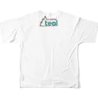 ティールクライミング teal climbing のティールバックロゴ フルグラフィックTシャツの背面