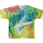 Akiss art ONLINE SHOPの出逢った青い鳥と赤い鳥 All-Over Print T-Shirt :back