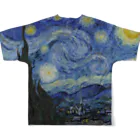 こねこちゃんのゴッホ　星月夜 All-Over Print T-Shirt :back