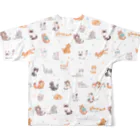 すずきいときちの水彩にゃんこ(白) All-Over Print T-Shirt :back