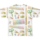 ぴより子のおみせの文具がいっぱい All-Over Print T-Shirt :back