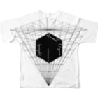 Aimurist のブラックキューブ　反転ピラミッド All-Over Print T-Shirt :back
