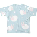 USAGI DESIGN -emi-のふんわりウサギドット All-Over Print T-Shirt :back