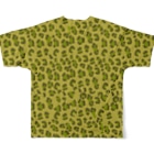 保護猫支援ショップ・パール女将のお宿のNYANKO　レオパード（豹柄） All-Over Print T-Shirt :back