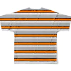 many many stripes.のマルチボーダー　グレー All-Over Print T-Shirt :back