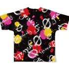 💊0-gravity💊のペイント＋ロゴのフルグラビッグシャツ（黒） All-Over Print T-Shirt :back