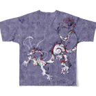 suparnaの龍と文様　紫 All-Over Print T-Shirt :back