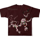 suparnaの龍　A　臙脂 All-Over Print T-Shirt :back