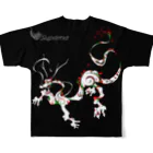 suparnaの龍 A　黒 フルグラフィックTシャツの背面