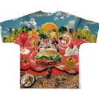 Ihara Natsumi's bazaarのunderground_foodwaste フルグラフィックTシャツの背面