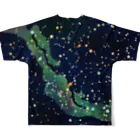 ShikakuSankakuの星座図　黒 All-Over Print T-Shirt :back