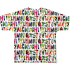 mya-mya=MIYA JUNKO's shop 02のAlphabet of Vegetables All-Over Print T-Shirt :back