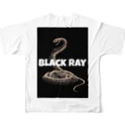 black rayのskeleton cobra Tシャツ All-Over Print T-Shirt :back