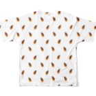 豆大福ショップの筍いっぱいTシャツ(茶) All-Over Print T-Shirt :back