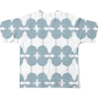 kusuda_subrowのいっぱいサブロウ青 All-Over Print T-Shirt :back