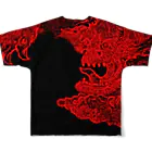 So Yamamoto Custom Artの赤舌 フルグラフィックTシャツの背面