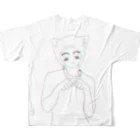 龍之介くんの犬 女の子 フルグラフィック Tシャツ All-Over Print T-Shirt :back