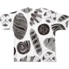 neun neue｜CUBICFACE STOREのI Love Bread All-Over Print T-Shirt :back