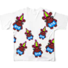 U15 Sauningの総柄　カルフくん All-Over Print T-Shirt :back