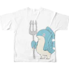 ちょぼろうSHOPのぎょじん（色付き） All-Over Print T-Shirt :back