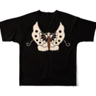 Rigelの陣羽織 黒鳥毛揚羽蝶模様柄 フルグラフィックTシャツの背面