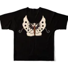 Rigelの陣羽織 黒鳥毛揚羽蝶模様柄 All-Over Print T-Shirt :back