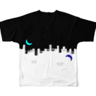 ざっか 夜光昼夢の【夜】いっしょうけんめいパワポで作ったロゴの服 All-Over Print T-Shirt :back