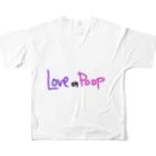 KブラザーズのLove or Poop うんちちゃん フルグラフィックTシャツの背面