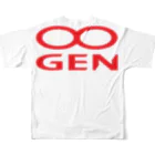 MUGENGEN (ムゲンゲン)のMUGENGEN signs 01 フルグラフィックTシャツの背面