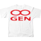 MUGENGEN (ムゲンゲン)のMUGENGEN sign T-shirt フルグラフィックTシャツの背面