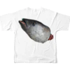 魚肉販売所の背面リアルぎょ フルグラフィックTシャツの背面