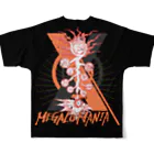 斬る'em ALL/DJつづきともみの【KJデザイン】MEGALO MANIA-005-BK #MGLMNA フルグラフィックTシャツの背面