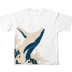 AYA CHUJO ORIGINAL GOODSのシロナガスクジラ All-Over Print T-Shirt :back