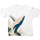 AYA CHUJO ORIGINAL GOODSのザトウクジラ All-Over Print T-Shirt :back