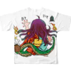 ふくふく商店の道成寺の蛇「清姫」 All-Over Print T-Shirt :back