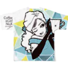 MicaPix/SUZURI店のCoffee&Girl "No.K"（バックプリント） All-Over Print T-Shirt :back