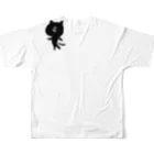 newmeの筆猫-fudeneko-リュックからはみでるT All-Over Print T-Shirt :back