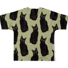 amrita worksの黒猫さん フルグラフィックTシャツの背面