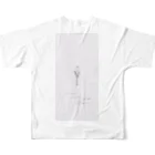 rilybiiのbaby gray pink 線画tulip 花言葉  All-Over Print T-Shirt :back