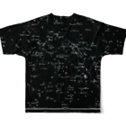 ﾋﾞｬｸﾑ　ｾｲｻｸｼｮ               のアンティーク星図［黒］ フルグラフィックTシャツの背面