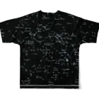 ﾋﾞｬｸﾑ　ｾｲｻｸｼｮ               のアンティーク星図［黒］ All-Over Print T-Shirt :back